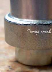 Cracks can develop after cold work is performed on machined parts.