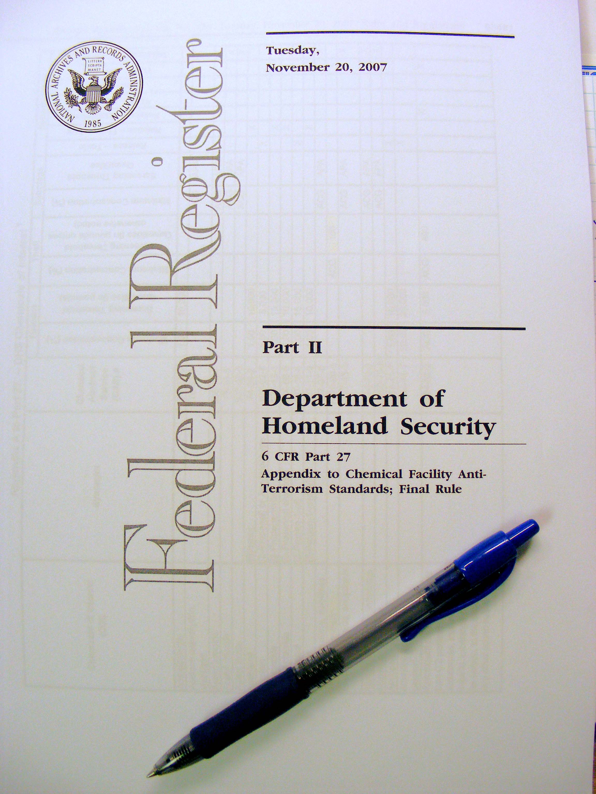 More Exciting Reading From Department of Homeland Security