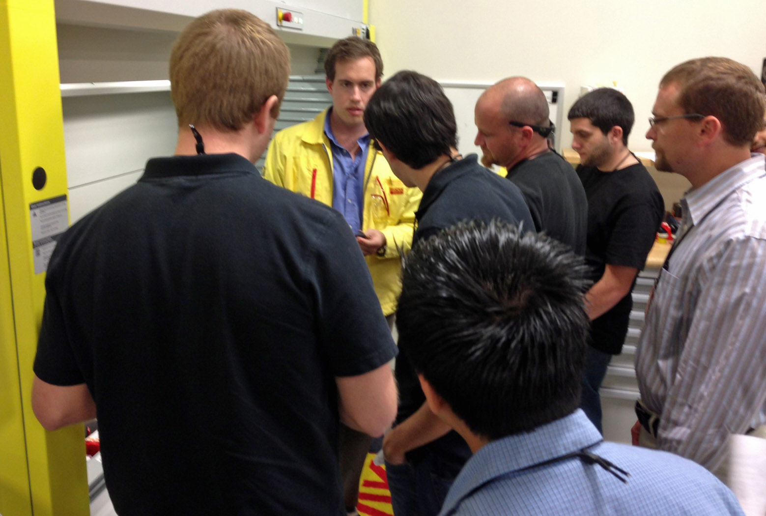 Machining Application Engineer Grant Hughson  discusses Sandvik Coromant Swiss tooling  options with attendees